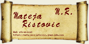 Mateja Ristović vizit kartica